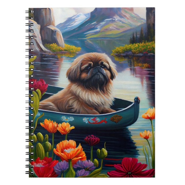 Pekingese auf dem Paddle: Ein Landschaftliches Abe Notizblock (Vorderseite)