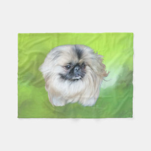 Pekingese auf Grün Fleecedecke