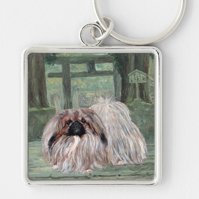Pekingese beim Oriental Gateway Schlüsselanhänger (Vorne)