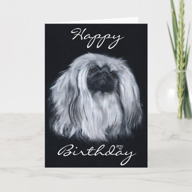 Pekingese Birthday Grußkarte Karte (Vorderseite)