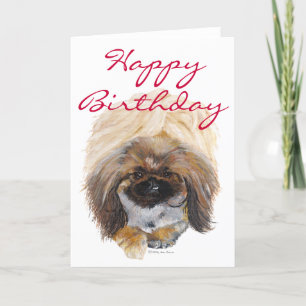 Pekingese Birthday Grußkarte Karte
