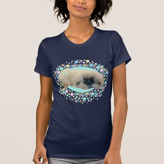 Pekingese Bubble Happy T-Shirt (Vorderseite)