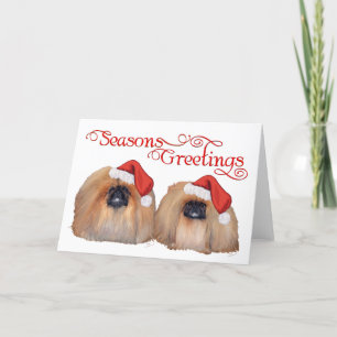 Pekingese Celebrate Christmas Feiertagskarte