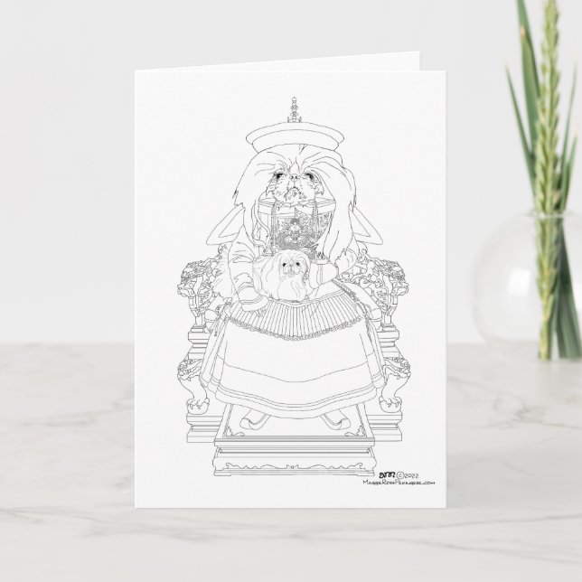 Pekingese Celestie mit Pet Card Karte (Vorderseite)