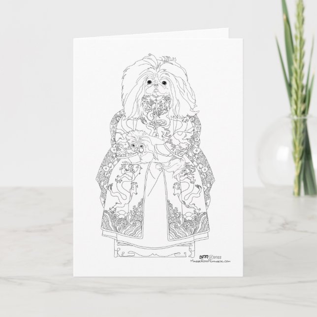 Pekingese Celestie mit Pet Card Karte (Vorderseite)