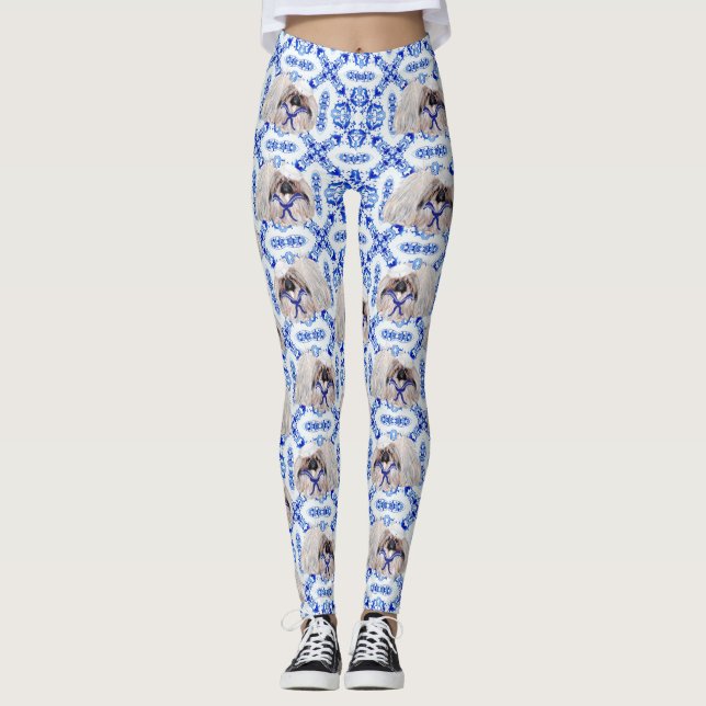 Pekingese Design Leggings (Vorderseite)