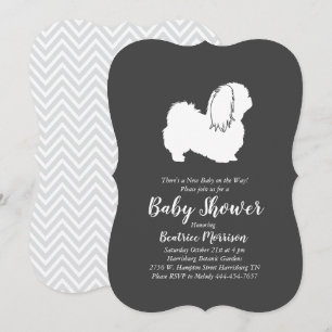 Pekingese Dog Baby Dusche neutral Einladung