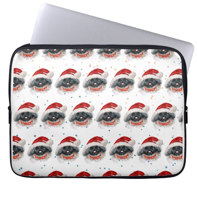 Pekingese Dog Breed Christmas Stars Laptopschutzhülle (Vorderseite)