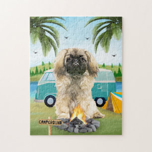 Pekingese Dog Camping Puzzle