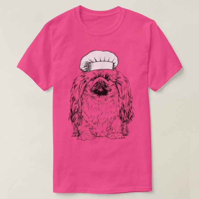Pekingese Dog Cook Koch Funny Cooking T-Shirt (Design vorne)