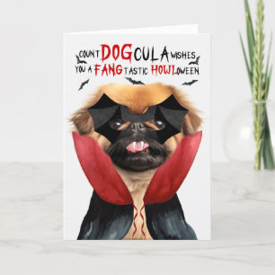 Pekingese Dog Funny Count DOGcula Halloween Feiertagskarte