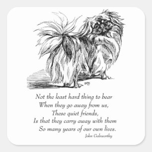 Pekingese Dog Rainbow Bridge Quadratischer Aufkleber