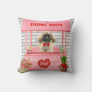 Pekingese Dog Valentine's Day Kissing Booth Kissen