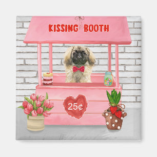 Pekingese Dog Valentine's Day Kissing Booth Magnet