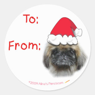 Pekingese Dog Weihnachtsgeschenk Aufkleber