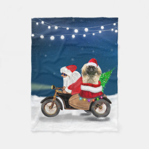 Pekingese Dog Weihnachtsmann Fleecedecke