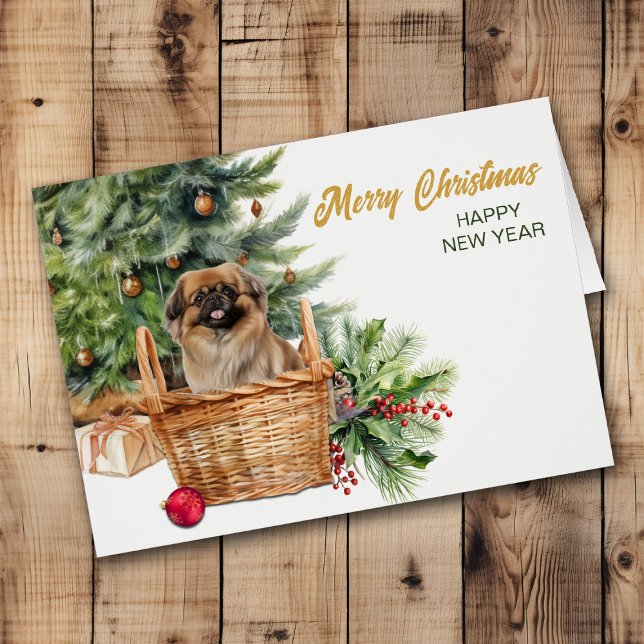 Pekingese Dog Wicker Korb Weihnachtsbaum (Von Creator hochgeladen)
