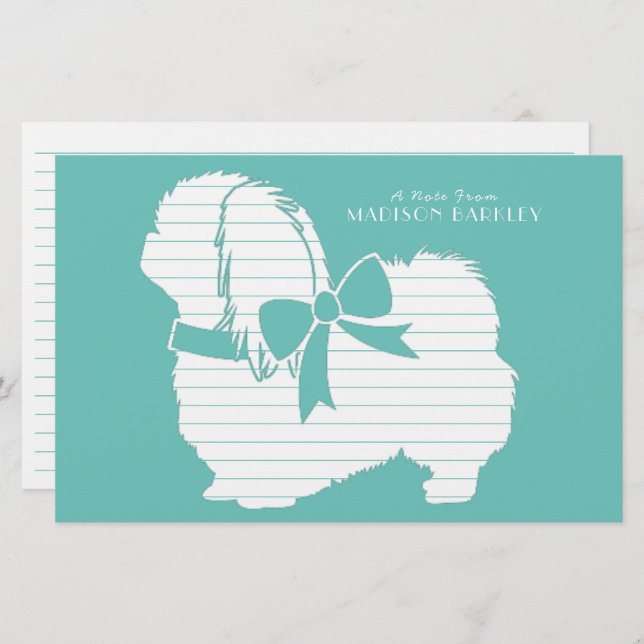 Pekingese Doppy Puppy Briefpapier (Vorne/Hinten)