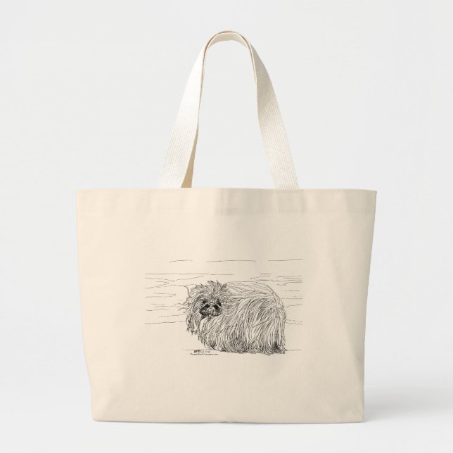 Pekingese Dose Seaside Jumbo Stoffbeutel (Vorne)