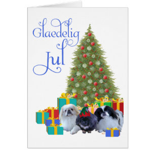 Pekingese Familie Weihnachten