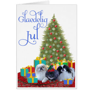 Pekingese Familie Weihnachten