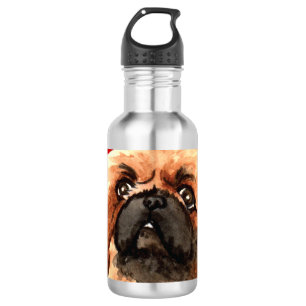 Pekingese Farbblock Edelstahlflasche