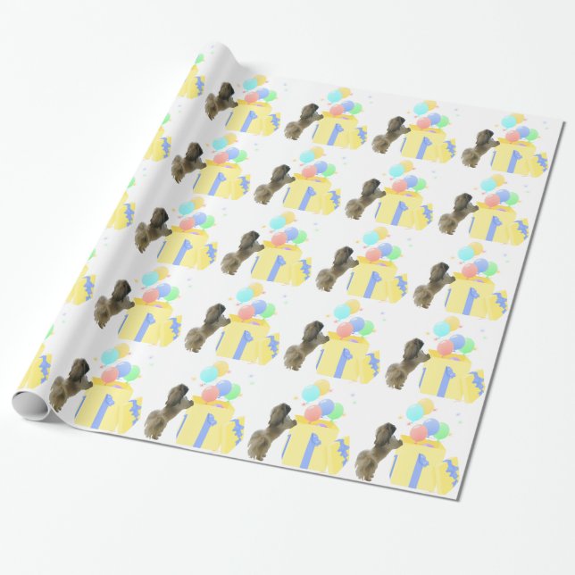 Pekingese-Feierballons Geschenkpapier (Ungerollt)