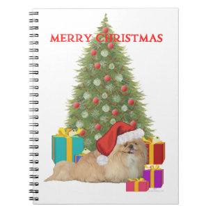 Pekingese Frohe Weihnachten Notizblock