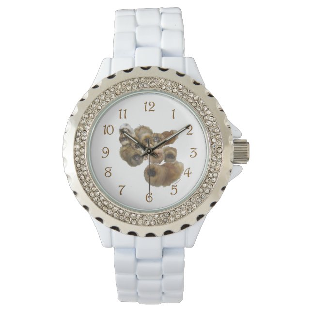 Pekingese-Gruppe Armbanduhr (Vorderseite)