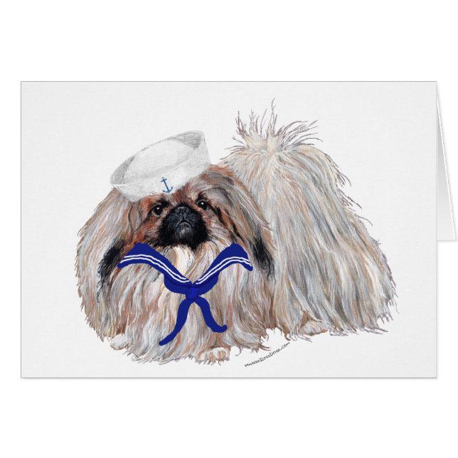 Pekingese Grußkarte (Vorderseite (Horizontal))