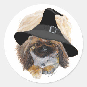 Pekingese Halloween Runder Aufkleber