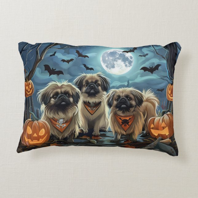 Pekingese Halloween Spooky Dekokissen (Rückseite)