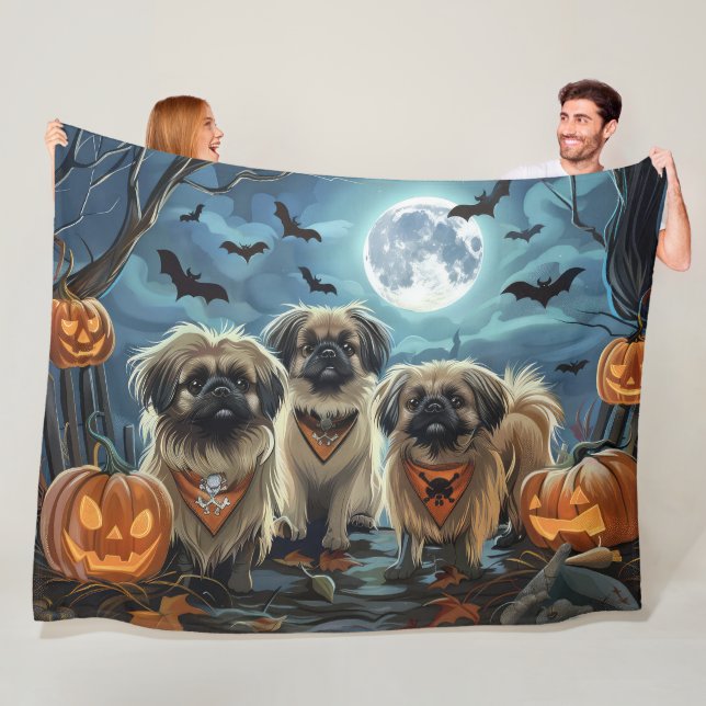 Pekingese Halloween Spooky Fleecedecke (Beispiel)