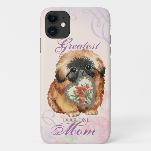 Pekingese Herzerkrankung Mama Case-Mate iPhone Hülle (Rückseite)
