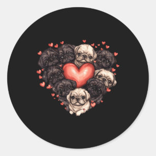 Pekingese Herzförmige Niedliche Valentinstag Hund Runder Aufkleber