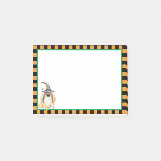 Pekingese Hexe Post-it Klebezettel (Vorderseite)