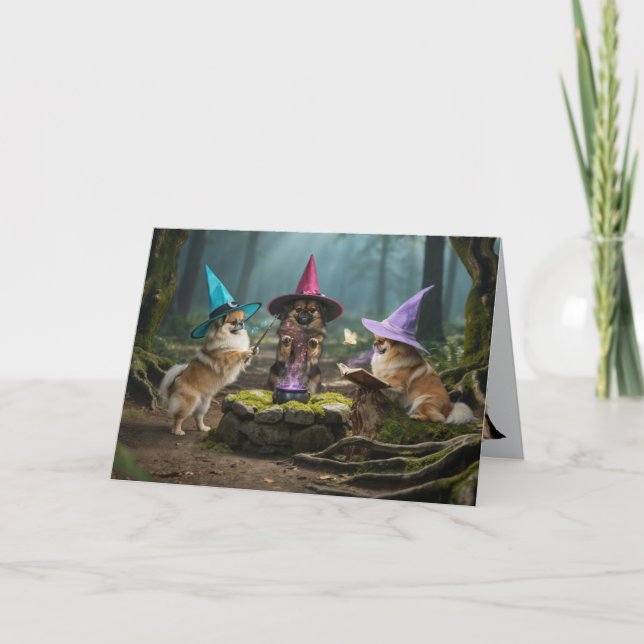 Pekingese Hexen Halloween Karte (Vorderseite)