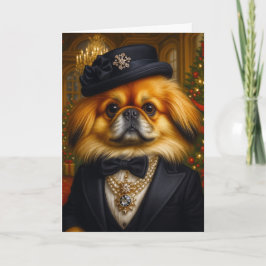 Pekingese Holiday Card Feiertagskarte