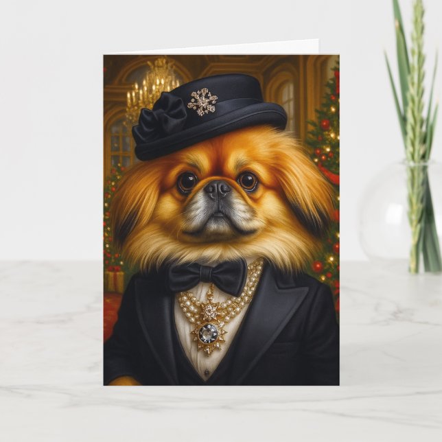 Pekingese Holiday Card Feiertagskarte (Vorderseite)