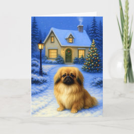 Pekingese Holiday Card Feiertagskarte