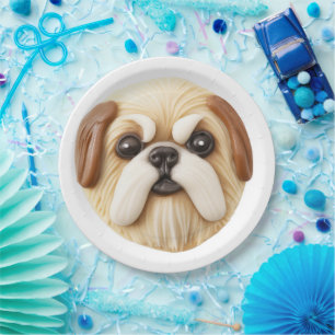 Pekingese Hund 3D Inspiriert Pappteller