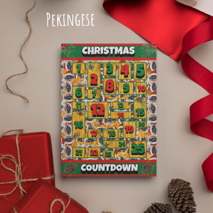 Pekingese-Hund Countdown Weihnachten Adventskalend