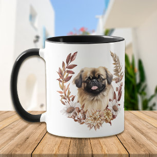 Pekingese Hund Herbstreath Tasse