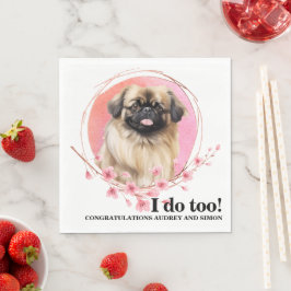 Pekingese Hund Hochzeit Napkins mit Hunde Foto Serviette