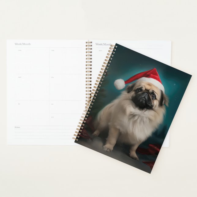 Pekingese Hund im Schnee Weihnachten Planer (Anzeige)