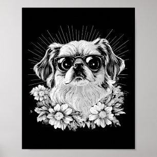 Pekingese Hund Lover Retro Stil Tattoo _1 Poster
