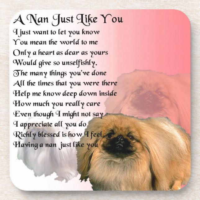 Pekingese Hund - Nan-Gedicht Untersetzer (Vorderseite)