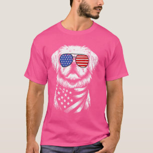 Pekingese Hund Patriotisch 4. Juli Amerikanisch US T-Shirt