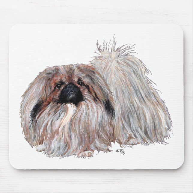 Pekingese Hund Stehend Mousepad (Vorne)