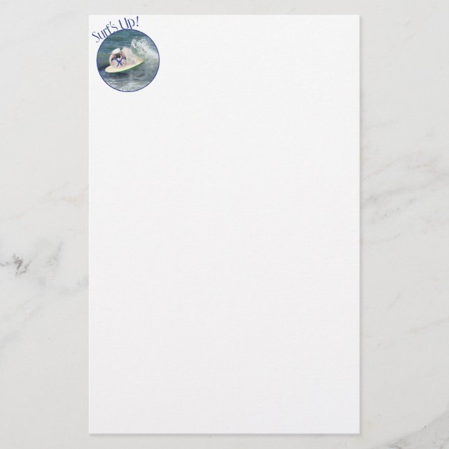 Pekingese Hund surfen Briefpapier (Vorderseite)